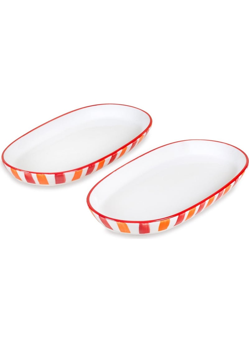 Joy Oval Service Set of 2 Red 14X26X3 cm