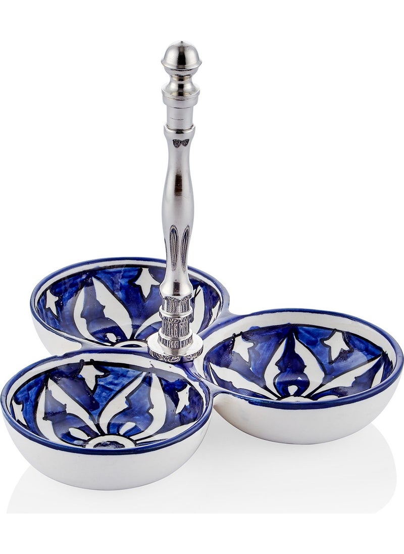 Corallo Snack Bowl Blue 3 Compartments 19X19X19 cm