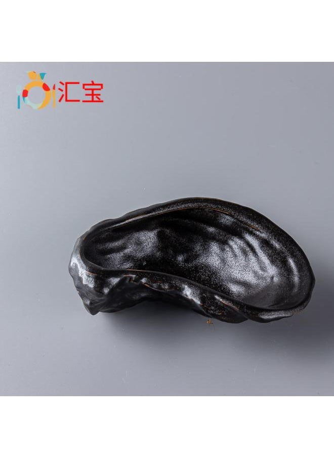 Spot 5 Inch Molecular Cuisine Oyster Shell Ceramic Creative Tableware Dish Export Ceramic Seafood Dish Shell Dish