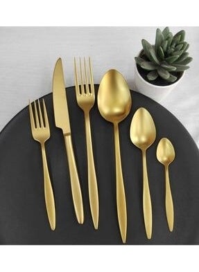 Carmen Matte Gold Titanium 6 Teaspoon