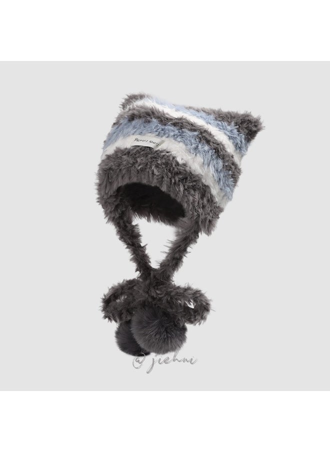Fashionable Knitted Cap Braided Beanie Hat Free Size