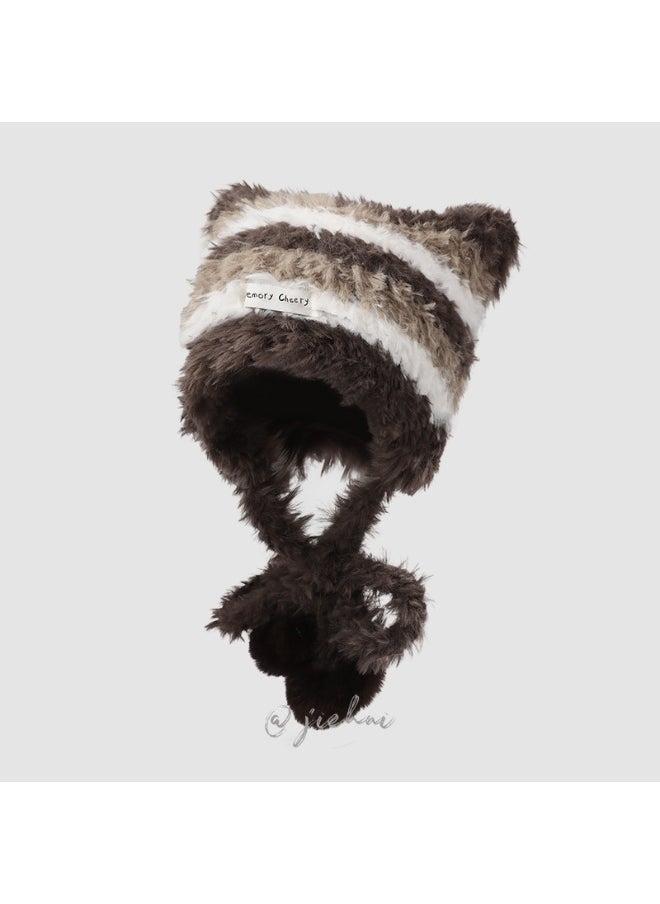 Fashionable Knitted Cap Braided Beanie Hat Free Size