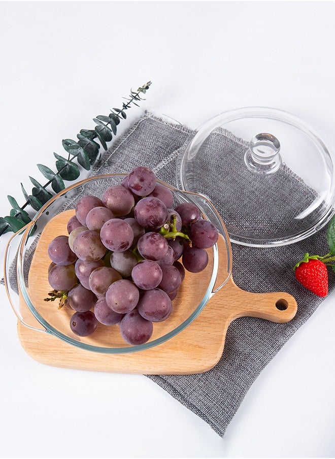 5 Pcs Glass Cooking Pot，Thickened High Boron Glass Pot, Multifunctional Heat Resistant Glass Pot, With 4 Pcs Glass Bowls With Small Handle And 1 Pcs Glass Cooking Pot With Cover And Handle，Easy To Clean，For Pasta Noodle, Soup, Milk