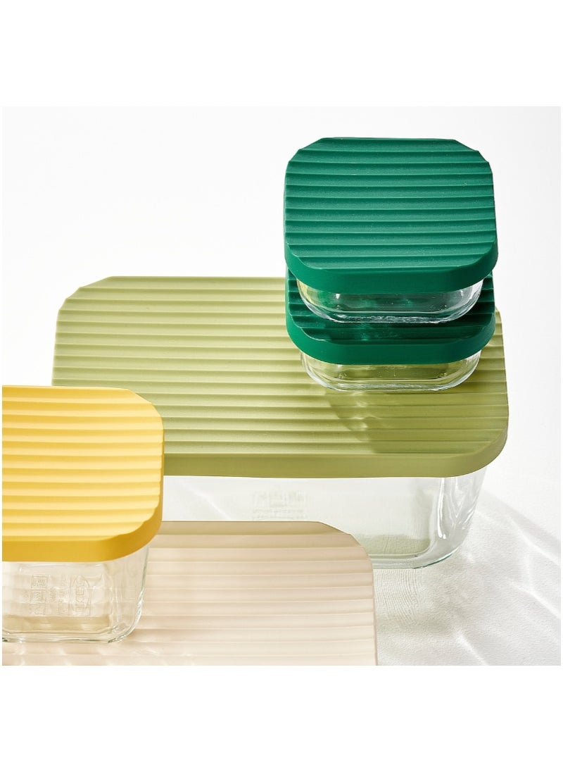 Food Container with Lid Set of 5 Transparent/Multicolour