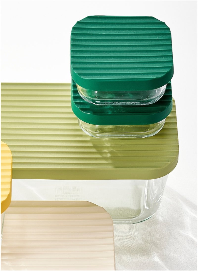 Food Container with Lid Set of 5 Transparent/Multicolour
