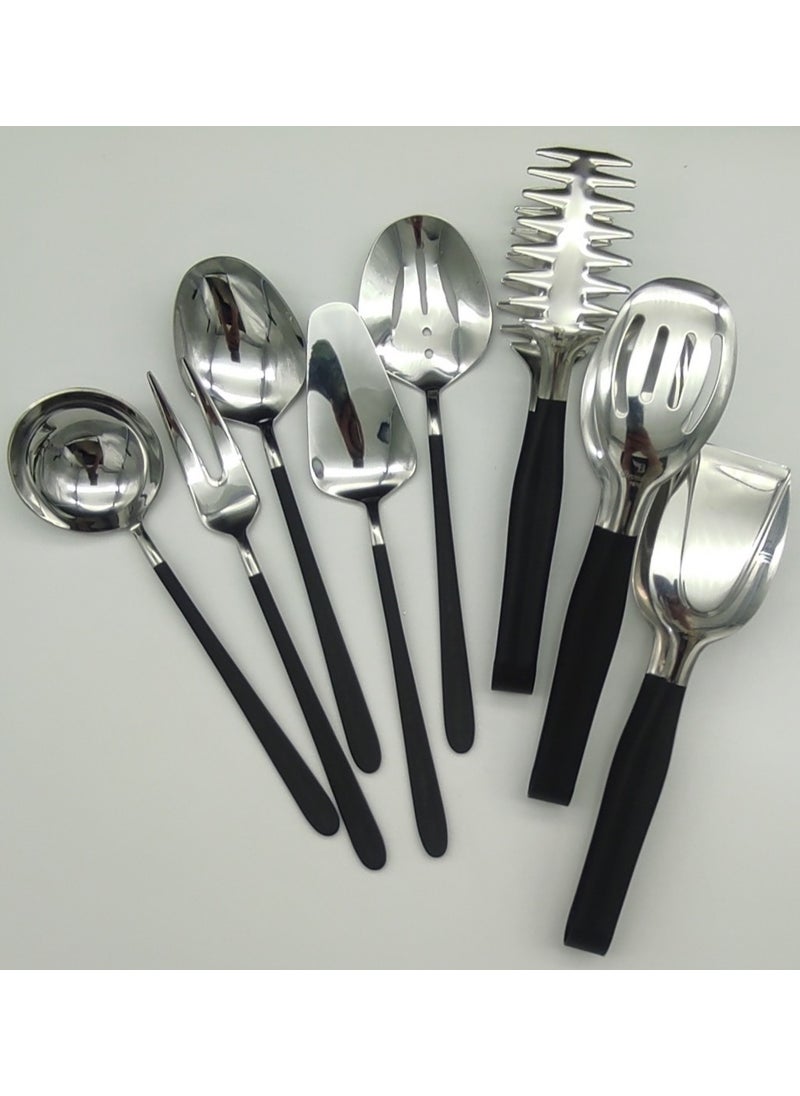 Black Steel 8 Piece Table Sauce Set