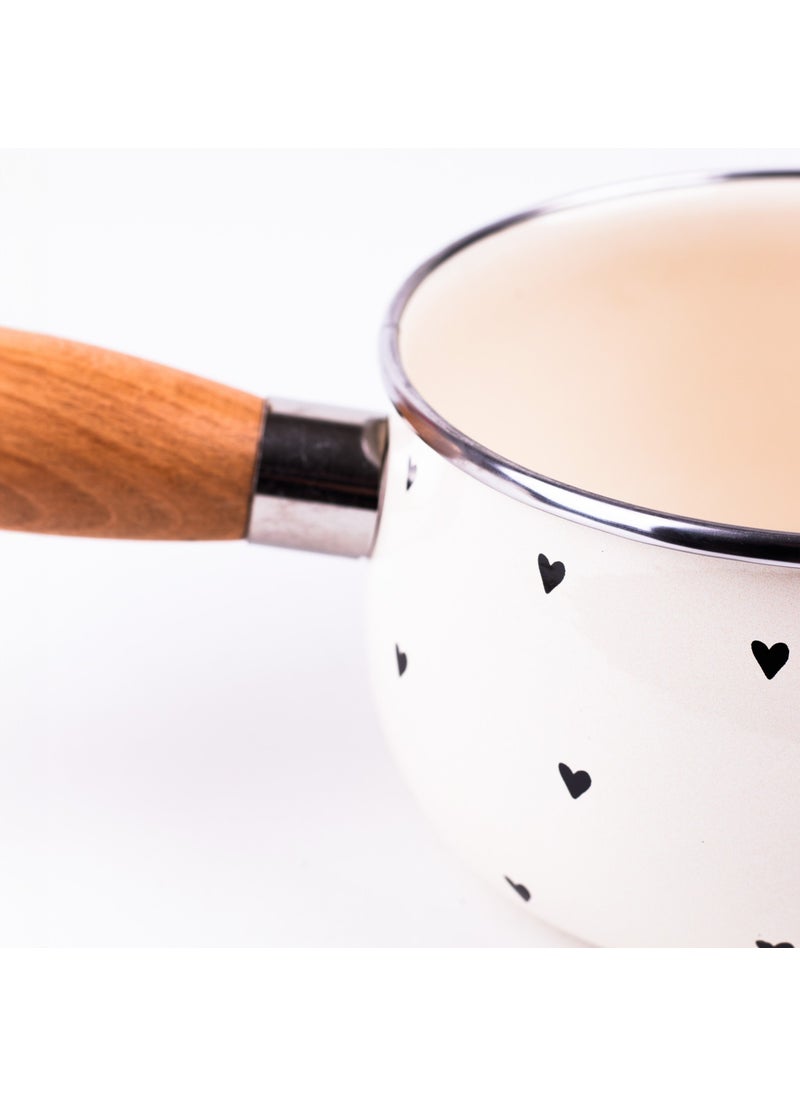 Black Cupid Heart Sauce and Egg Pan (16CM-1.3LITRE)