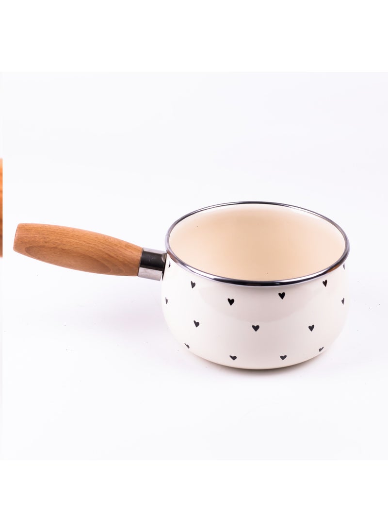 Black Cupid Heart Sauce and Egg Pan (16CM-1.3LITRE)