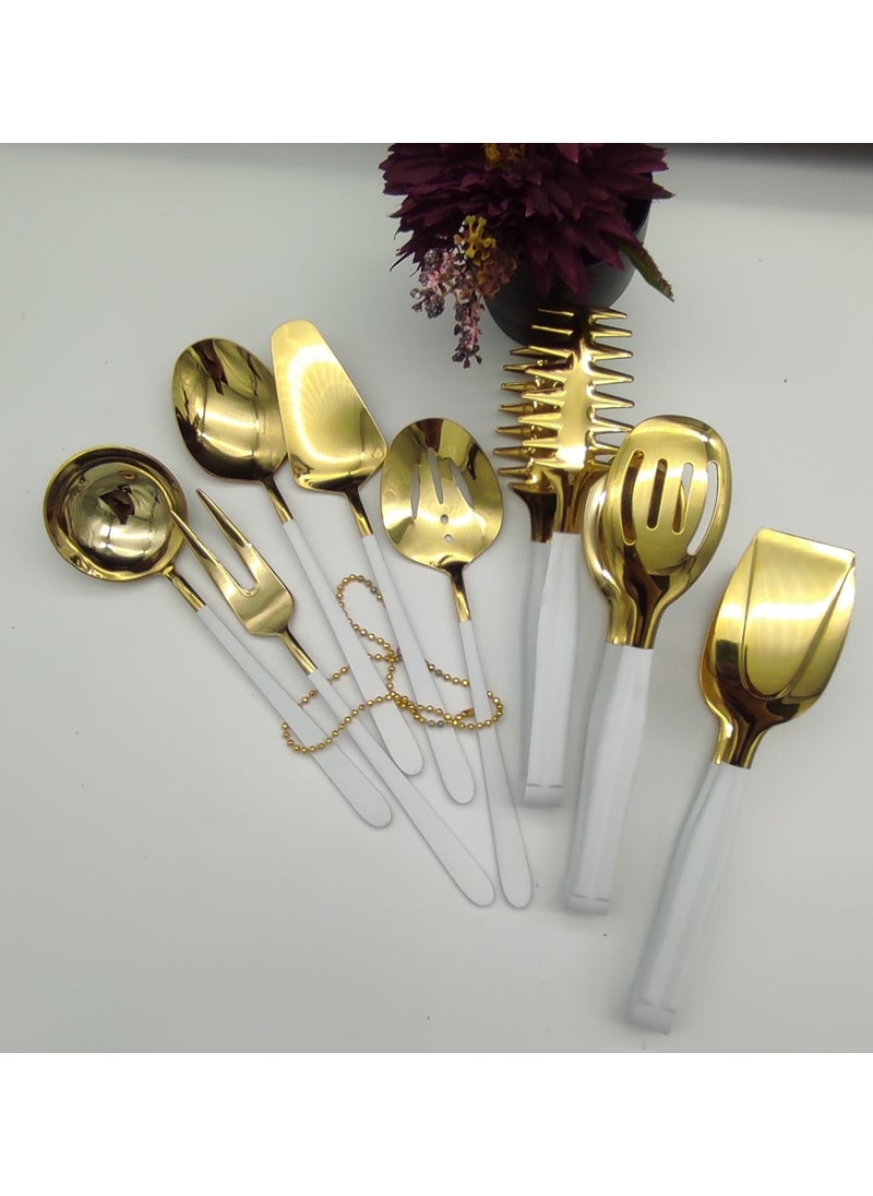 White Gold 8 Piece Table Sauce Set
