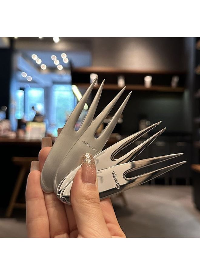 Reject Piracy! Original 316 Stainless Steel Fruit Fork Household Fruit Sign Children's Dessert Fork Mooncake Fork-Specification:2 Bright Fat Fruit Forks ✓ ✓