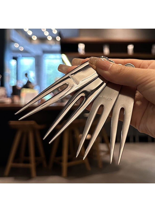Reject Piracy! Original 316 Stainless Steel Fruit Fork Household Fruit Sign Children's Dessert Fork Mooncake Fork-Specification:2 Bright Fat Fruit Forks ✓ ✓