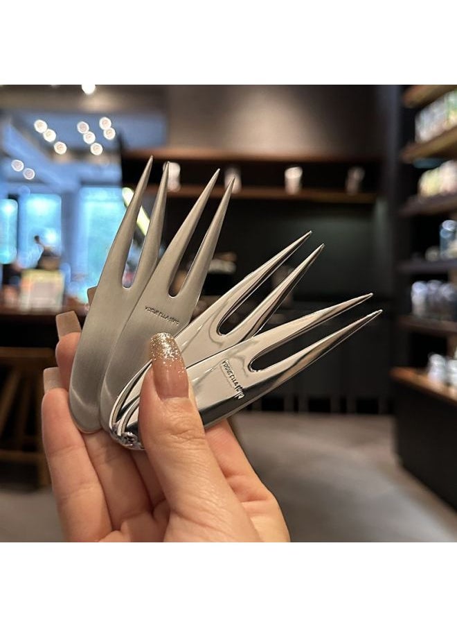 Reject Piracy! Original 316 Stainless Steel Fruit Fork Household Fruit Sign Children's Dessert Fork Mooncake Fork-Specification:2 Bright Fat Fruit Forks ✓ ✓