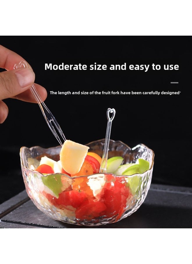 Fruit Fork Disposable Fork Separate Packaging Plastic Fruit Sign Fruit Store Commercial Fruit Insert 10,000 Pack-Color:Independent Installation 10000-Specifications:Heart Fork Black