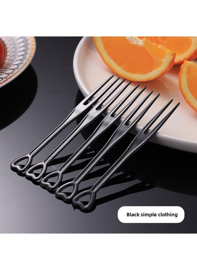 Fruit Fork Disposable Fork Separate Packaging Plastic Fruit Sign Fruit Store Commercial Fruit Insert 10,000 Pack-Color:Independent Installation 10000-Specifications:Heart Fork Black