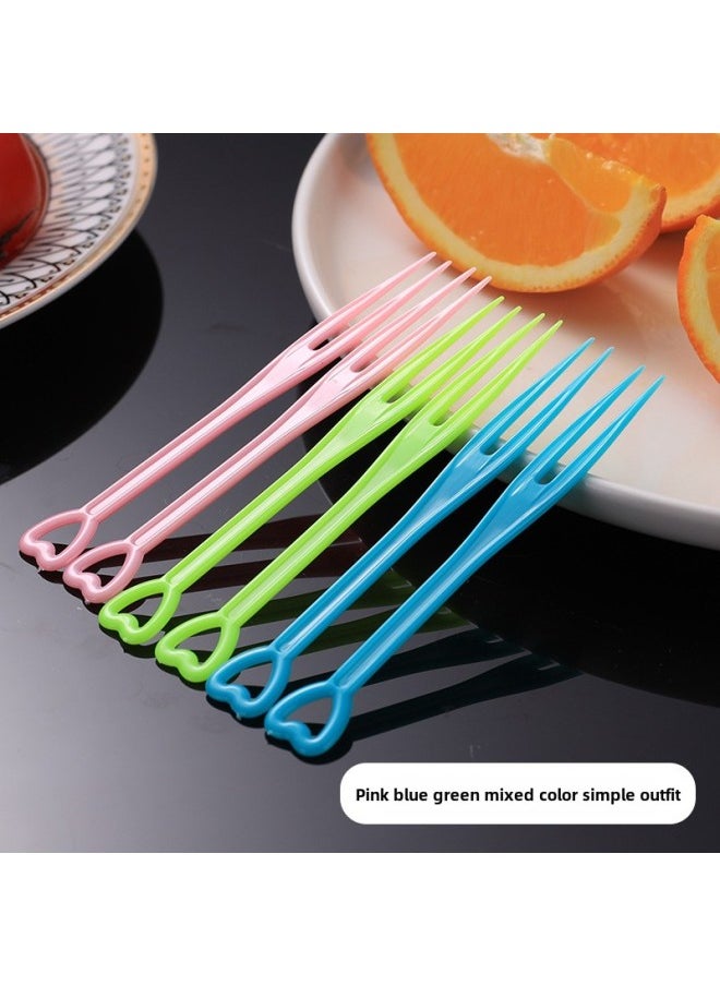Fruit Fork Disposable Fork Separate Packaging Plastic Fruit Sign Fruit Store Commercial Fruit Insert 10,000 Pack-Color:Independent Installation 10000-Specifications:Heart Fork Blue Pink Green