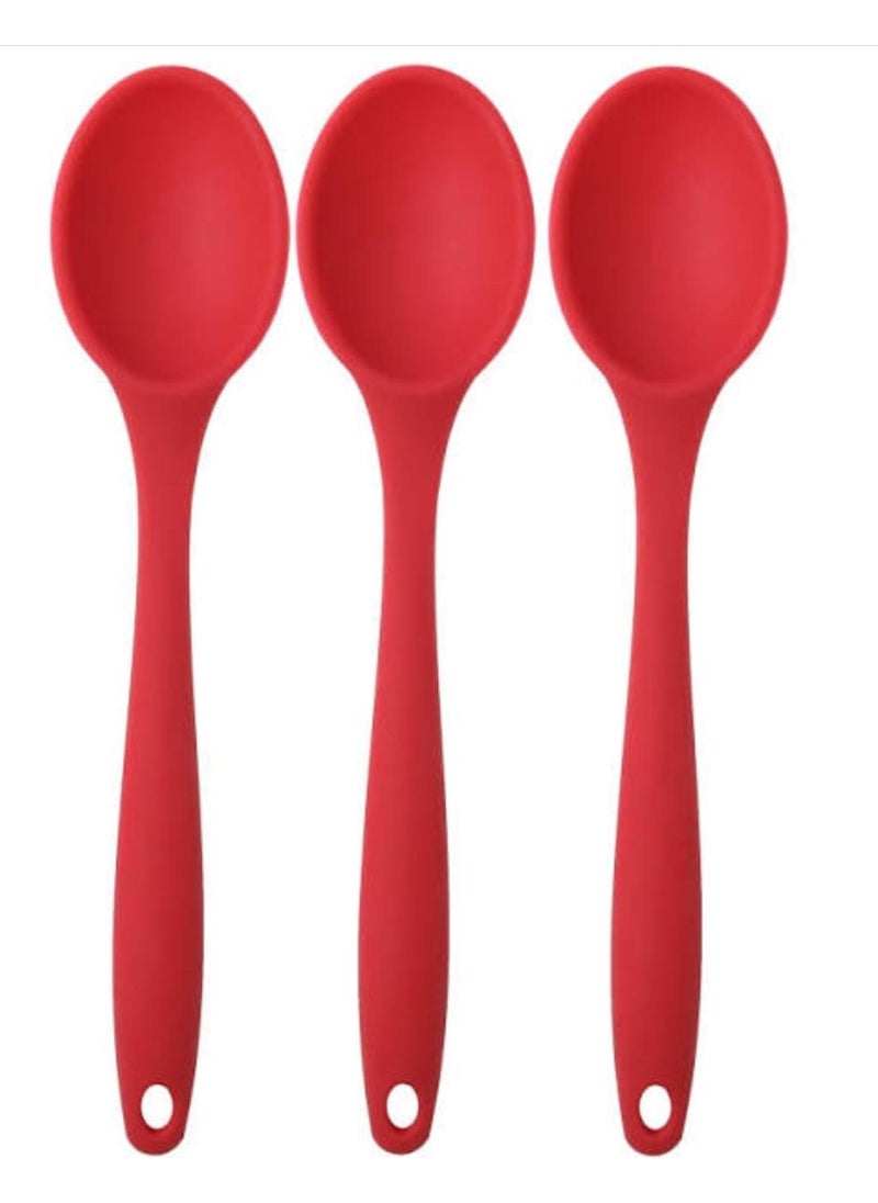 Bybirgül Large Size Silicone 3-Piece Spoon Set