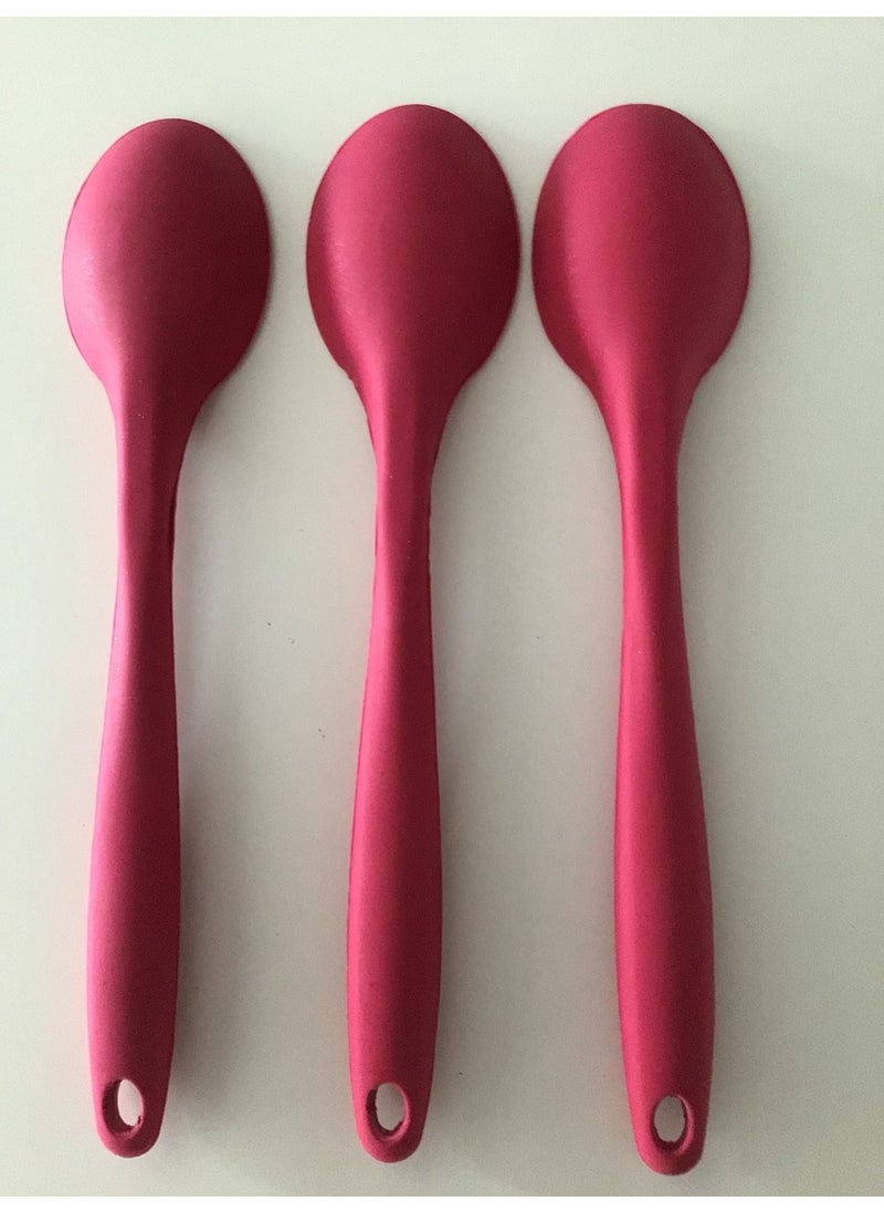 Bybirgül Large Size Silicone 3-Piece Spoon Set