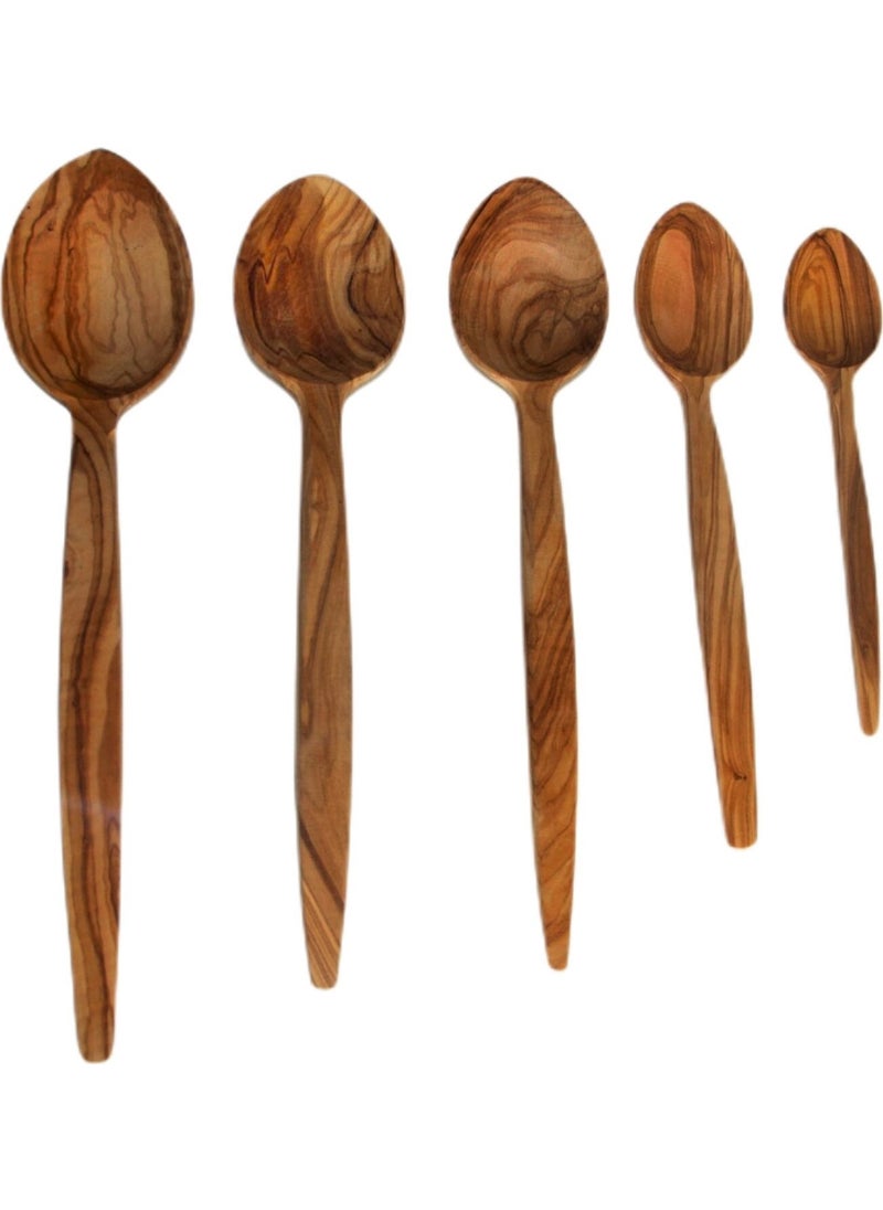 5 Size Natural Genuine Olive Wood Spoon