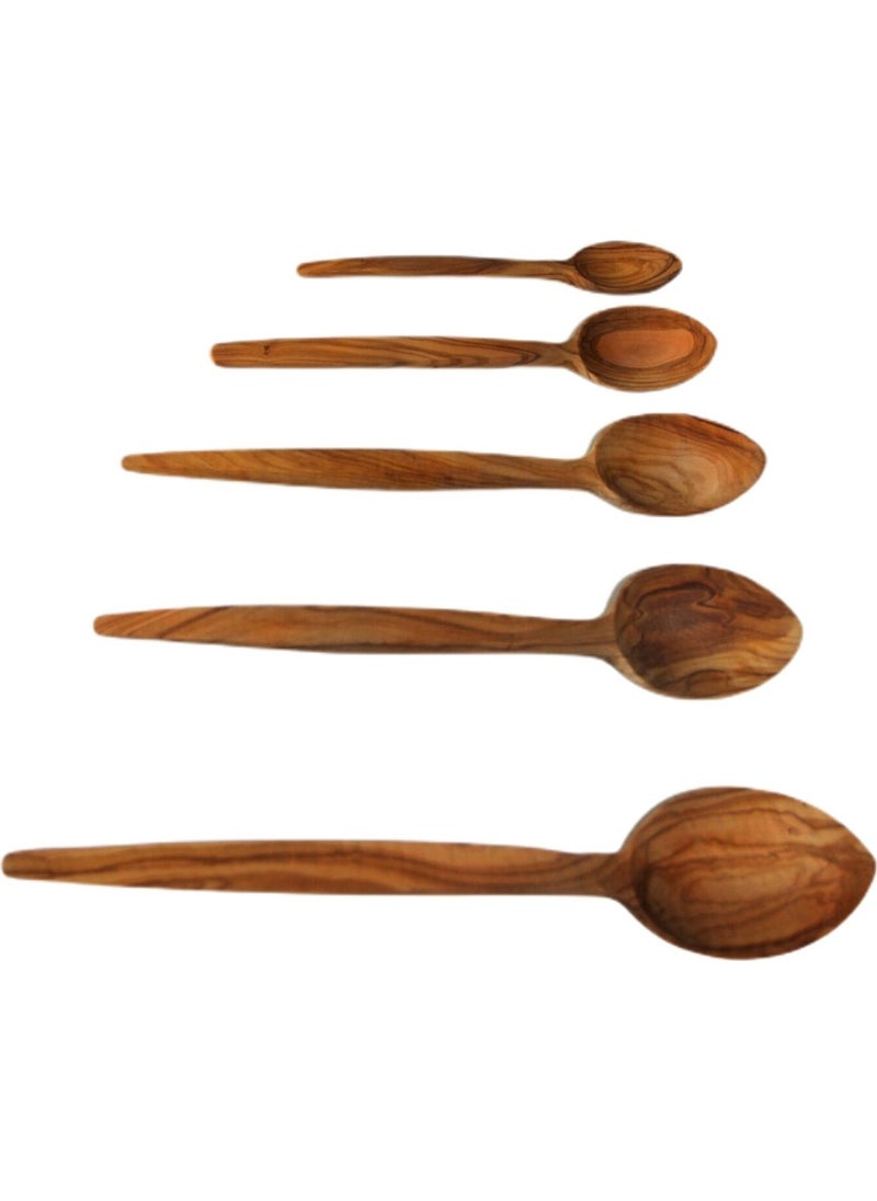 5 Size Natural Genuine Olive Wood Spoon