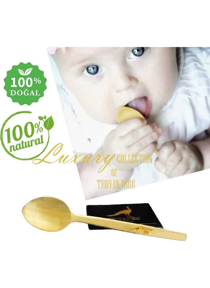 Genuine Boxwood Dessert Spoon (Food Spoon) 1st Class Boxwood Small Size (16 Cm) Wooden Spoon