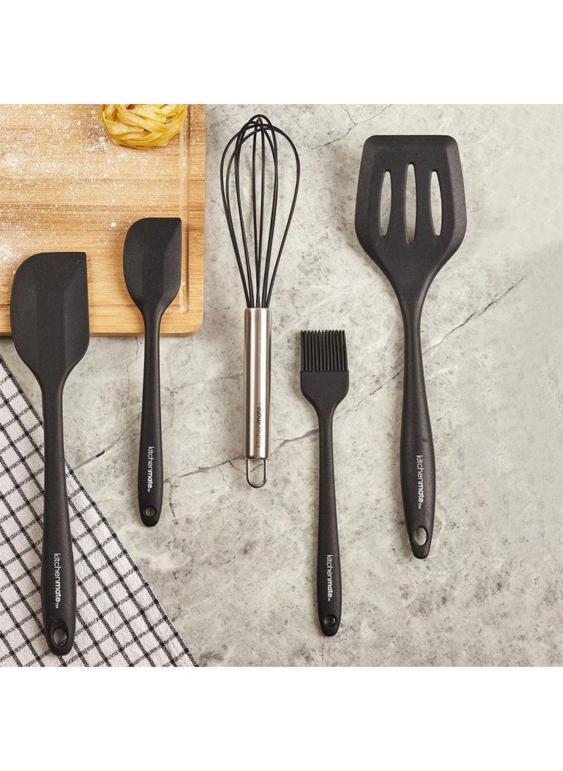 Jorge Black Silicone 5 Piece Serving Set