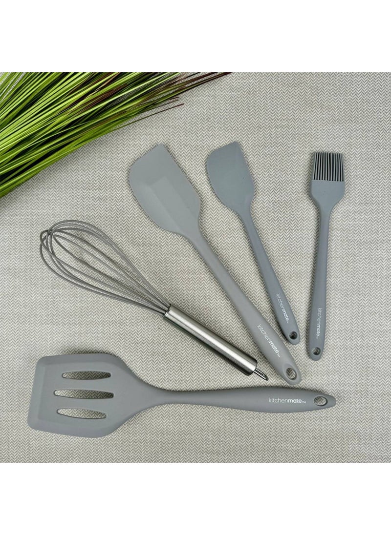 Jorge Grey Silicone 5 Piece Serving Set