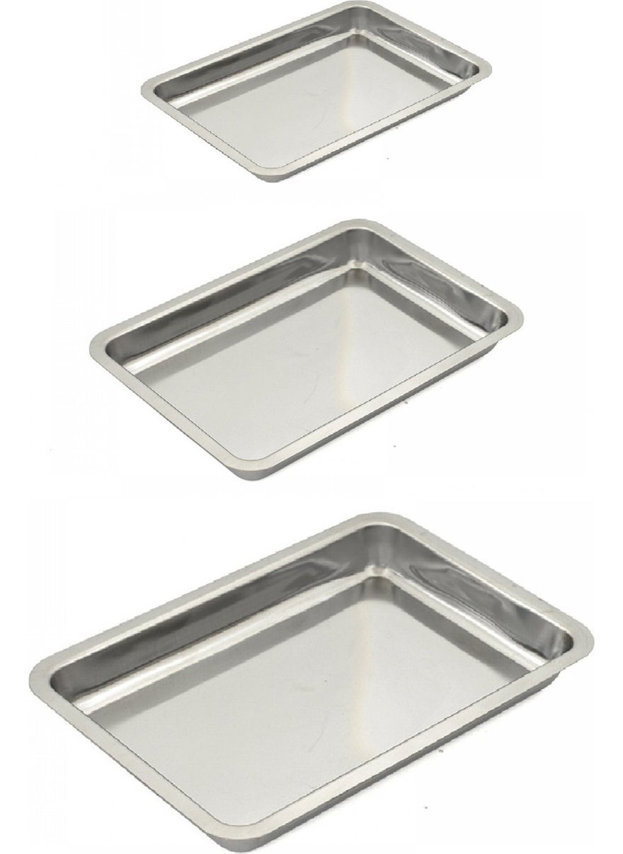 Stainless Steel 3 Size Salad Mixing Bowl-Appetizer Tray