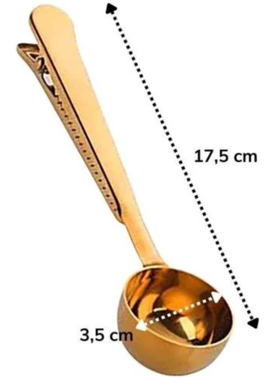 Copper Color Coffee Scale - Latch Spoon - 17 cm
