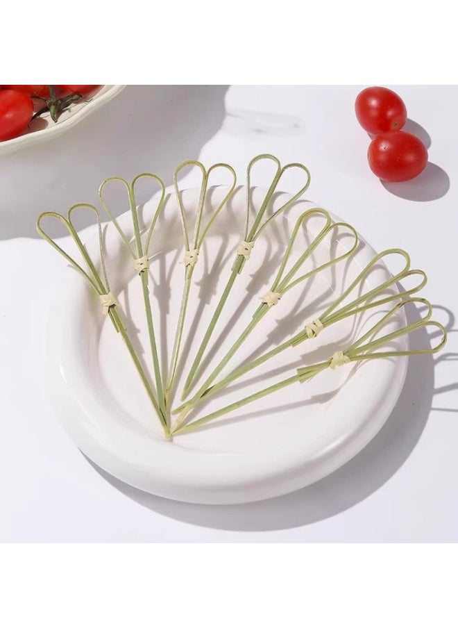 Small Bamboo Stick Disposable Sugar Gourd Baked Hamburger Sandwich Cocktail Decorative Scissors Sign Fruit Sign Fruit Insert-Specification:15cm-[100 Pieces] New Style Hamburger Picks