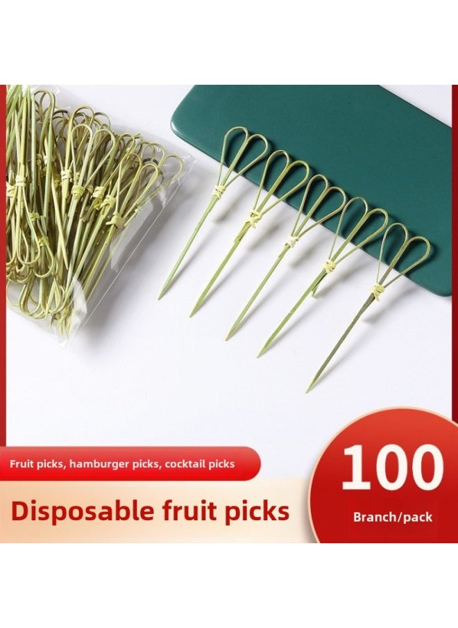 Small Bamboo Stick Disposable Sugar Gourd Baked Hamburger Sandwich Cocktail Decorative Scissors Sign Fruit Sign Fruit Insert-Specification:15cm-[100 Pieces] New Style Hamburger Picks