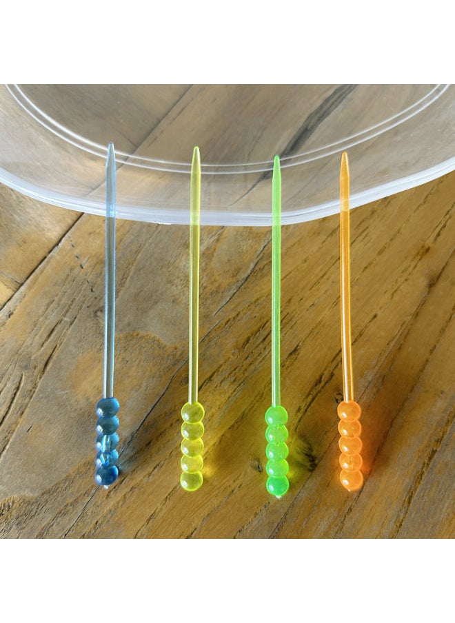 Factory Wholesale Fruit Fork Disposable Fruit Stick Plastic Fruit Insert Transparent Bead Wine Sign Bar KTV Supplies-Specifications:Semi-transparent Color (9cm) Mixed Color 2000 Support