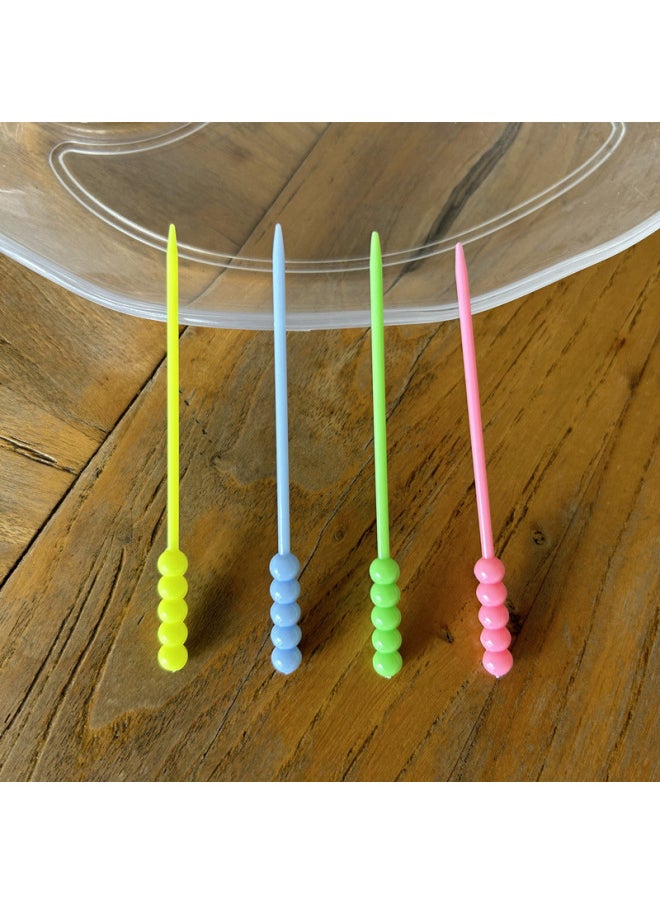 Factory Wholesale Fruit Fork Disposable Fruit Stick Plastic Fruit Insert Transparent Bead Wine Sign Bar KTV Supplies-Specifications:Semi-transparent Color (9cm) Mixed Color 2000 Support