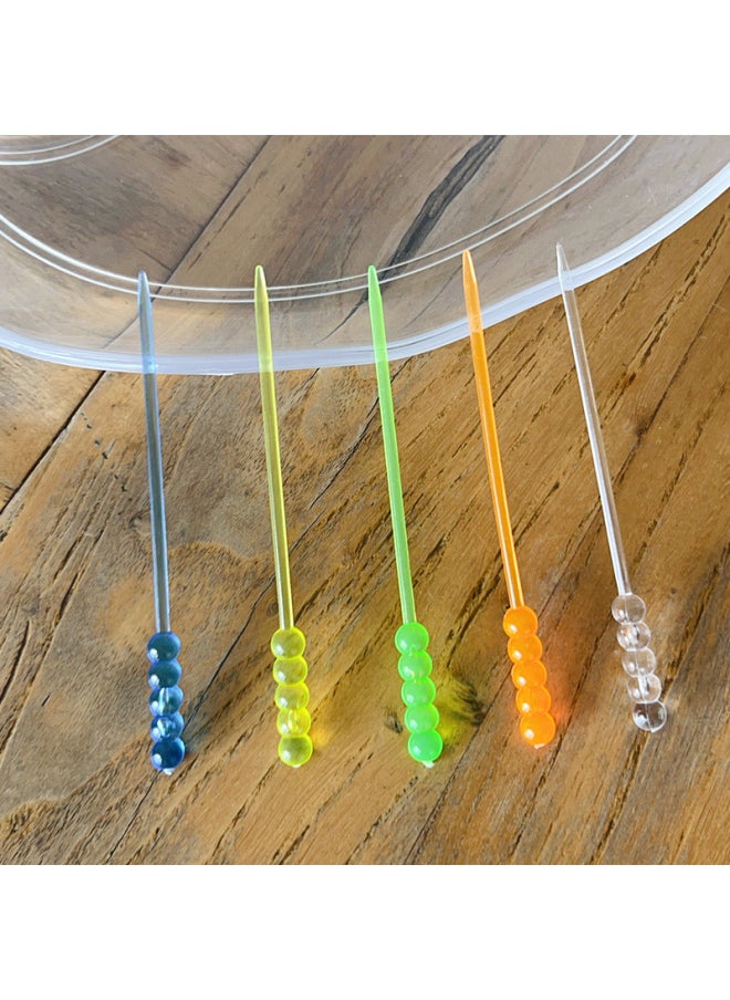 Factory Wholesale Fruit Fork Disposable Fruit Stick Plastic Fruit Insert Transparent Bead Wine Sign Bar KTV Supplies-Specifications:Semi-transparent Color (9cm) Mixed Color 2000 Support
