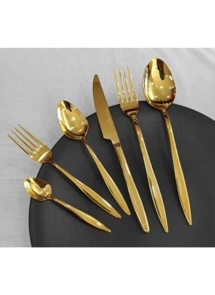 Carmen Titanium Gold 6 Pieces Dinner Forks