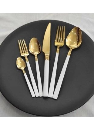 Stayle White Gold Titanium 6 Piece Dinner Forks