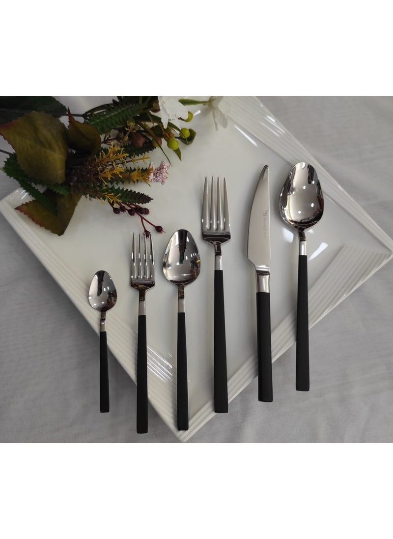Stayle Black Steel 6 Piece Dinner Forks