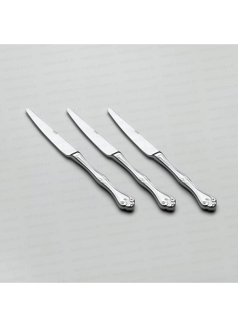 Lalezar Plain Dinner Knife Set of 6