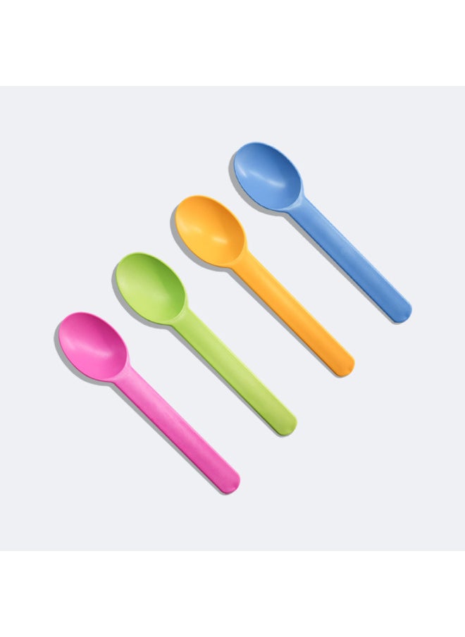 Printable Logo Disposable Yogurt Spoon Scoop Ice Cream Scoop Fruit Scoop Can Be Individually Packaged-Specifications:Transparent Film Independent Packaging (100)-Color:Orange