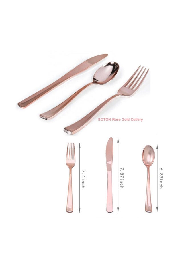 Monopoly Rose Gold Girl Birthday Party 20 Paper Cups Paper Plate Paper Towel Suit-Color:Rose Gold Forks 20 Pieces