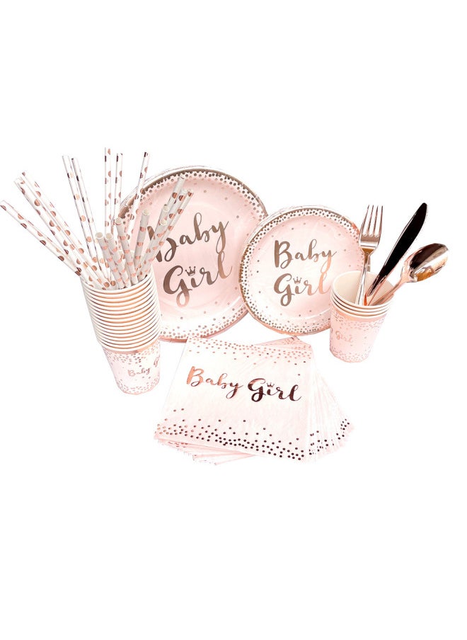 Monopoly Rose Gold Girl Birthday Party 20 Paper Cups Paper Plate Paper Towel Suit-Color:Rose Gold Forks 20 Pieces