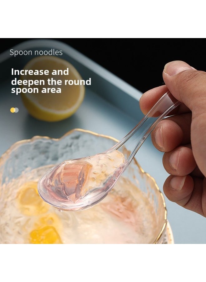 Disposable Spoon Separate Packaging Plastic Soup Spoon Take-away Packaging Fast Food Spoon Thickened Dessert Small Spoon Commercial-Specifications:(Simple) 500-Color: