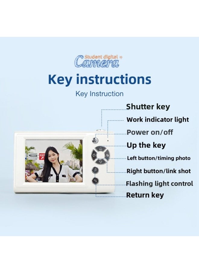H12 Camera Student Party CCD Retro Old Card Machine Portable With 2.8 Inch High Color Value-Body Color:64g Memory Card