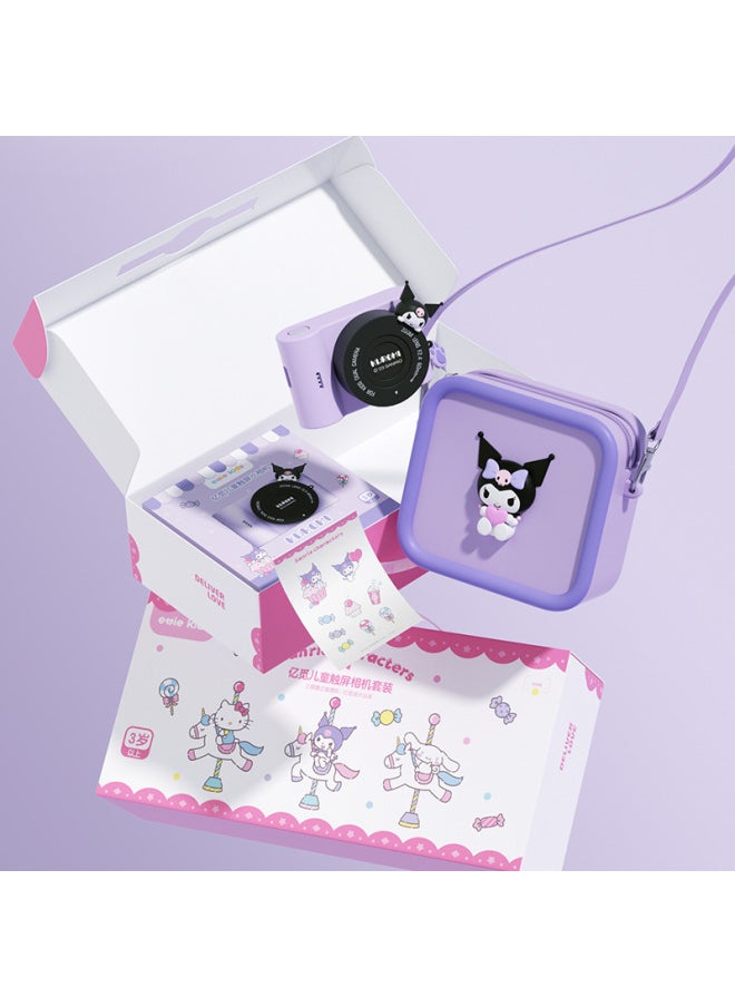 Sanrio Touch Screen Cartoon C5 Children's Camera Wifi Transmission Before And After The Double Photo 61 Holiday Gift-Body Color:C5 Hello Kitty+64g High-speed Memory Card