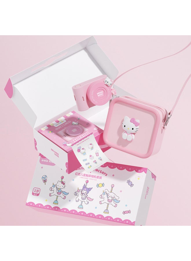 Sanrio Touch Screen Cartoon C5 Children's Camera Wifi Transmission Before And After The Double Photo 61 Holiday Gift-Body Color:C5 Hello Kitty+64g High-speed Memory Card