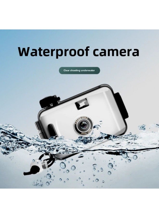 The Student Party Can Take Pictures Of Color Photos With High Pixels For Children With High-definition Retro Camera-Color:Simple White (Style) Exquisite Gift Box Packaging - Package Three: Single Camera + 36 Color Film + Gifts