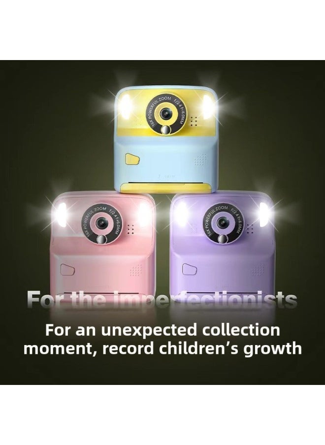 Portable Polaroid Camera Children's Educational Printing Camera HD Digital Polaroid Camera-Color:Blue Without Card