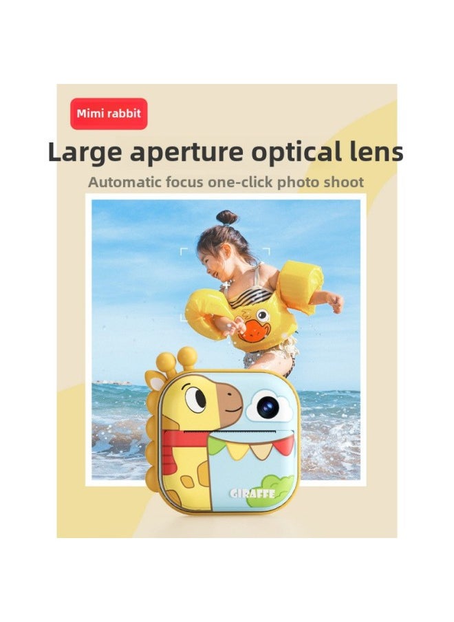 Birthday Gift Polonoid Printable Photo Children Camera Photographable Girl Color Toy Camera Record-Colour:Cute Rabbit/ultra-clear Screen/large Battery/9600w Front And Rear Dual Cameras