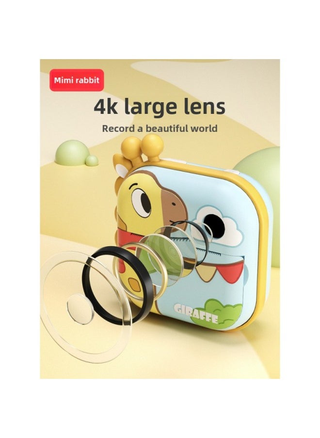 Birthday Gift Polonoid Printable Photo Children Camera Photographable Girl Color Toy Camera Record-Colour:Cute Rabbit/ultra-clear Screen/large Battery/9600w Front And Rear Dual Cameras