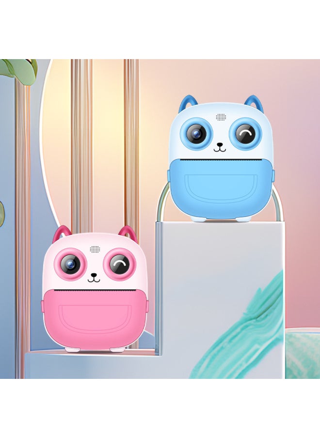 Batch S5 Double Camera For Children With A Single Shot-Body Color:Owl - Pink + 1 Roll Of Paper