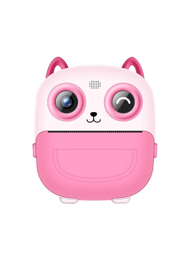 Batch S5 Double Camera For Children With A Single Shot-Body Color:Owl - Pink + 1 Roll Of Paper